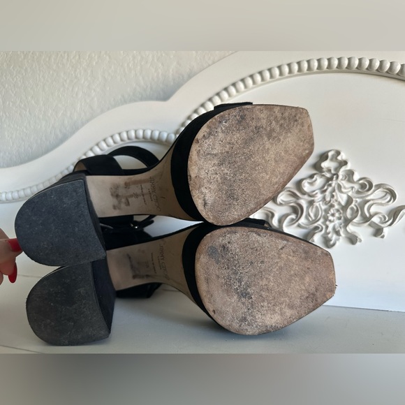 Jimmy Choo Women's Black Jax 115 Suede Platform Sandals 38 - Picture 4 of 8